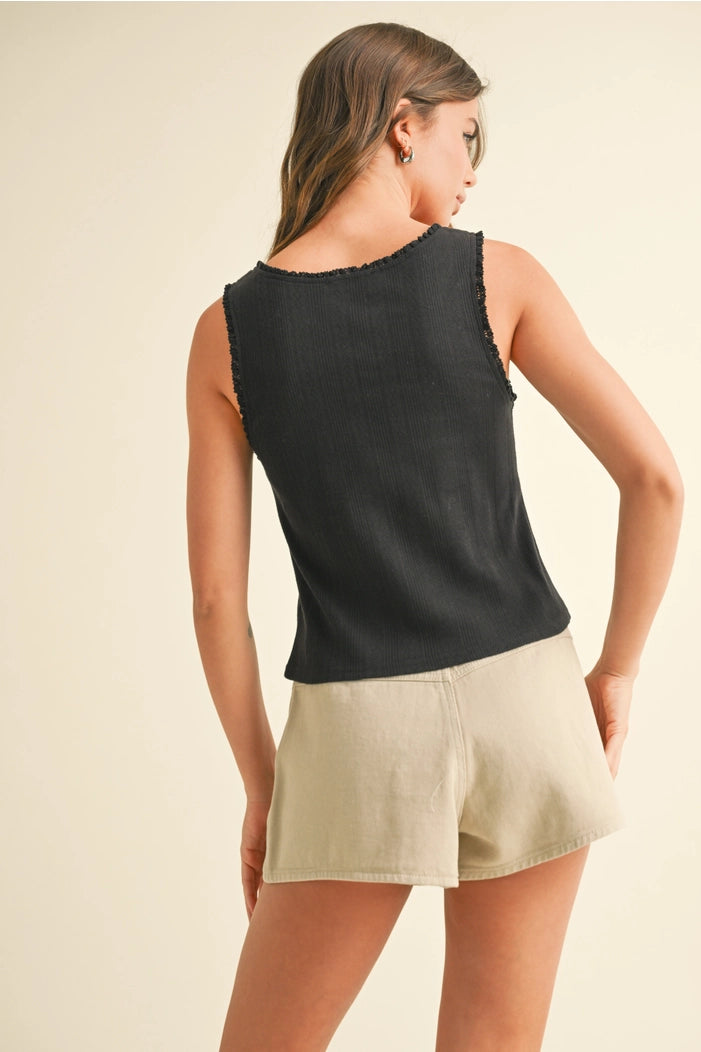 Pointelle Fabric with Mini Ruffle Top