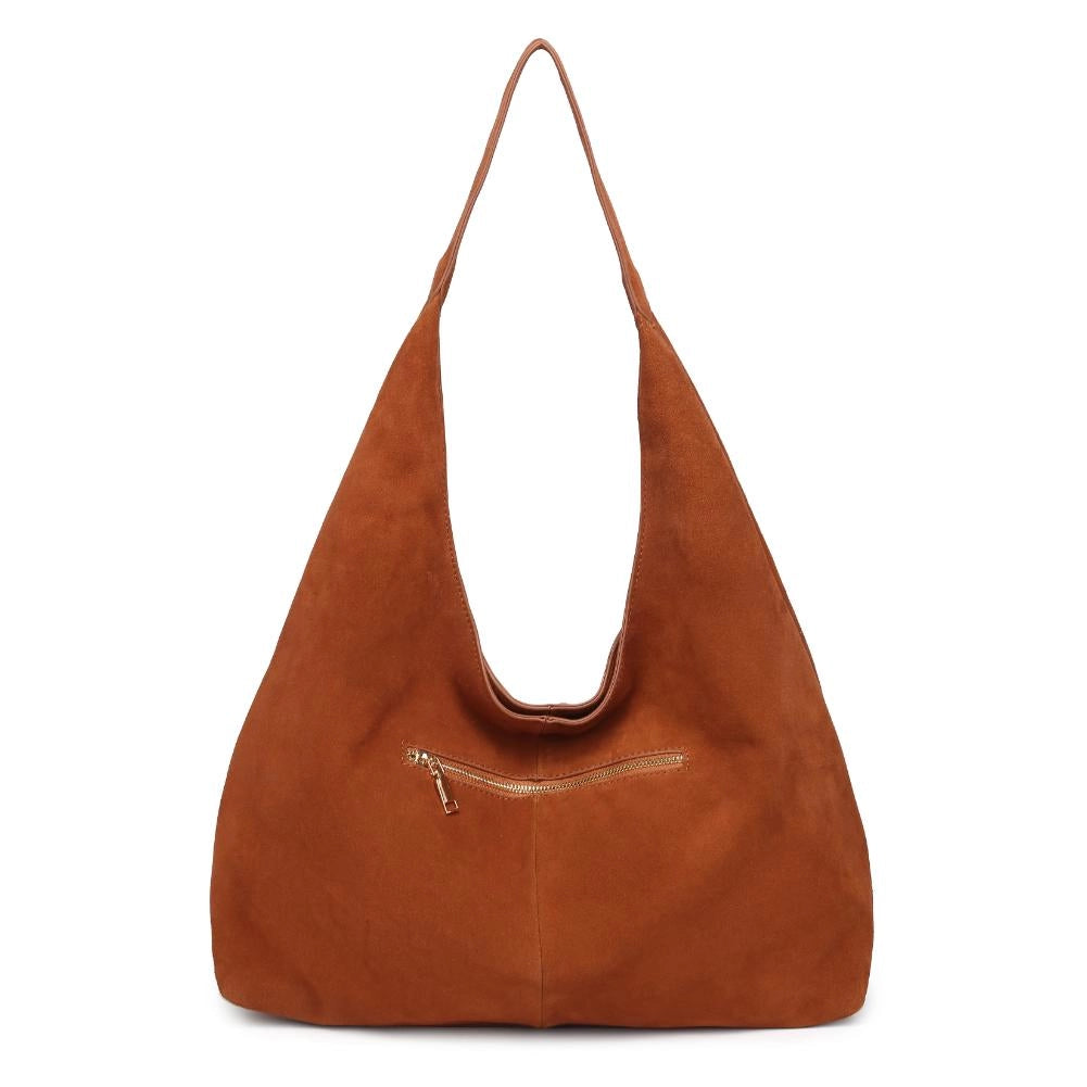 Amber Genuine Suede Leather Hobo