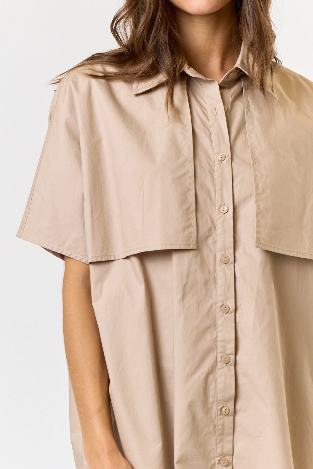 Collared Button Down Shirt Dress