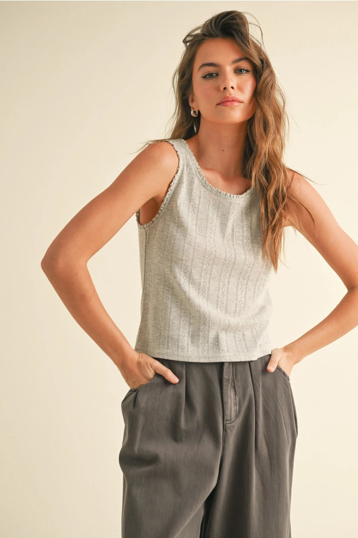 Pointelle Fabric with Mini Ruffle Top