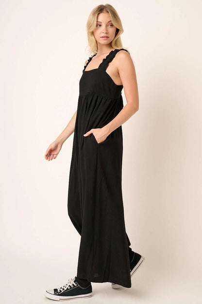 Ruffle Detail Wide Leg Jumpsuit