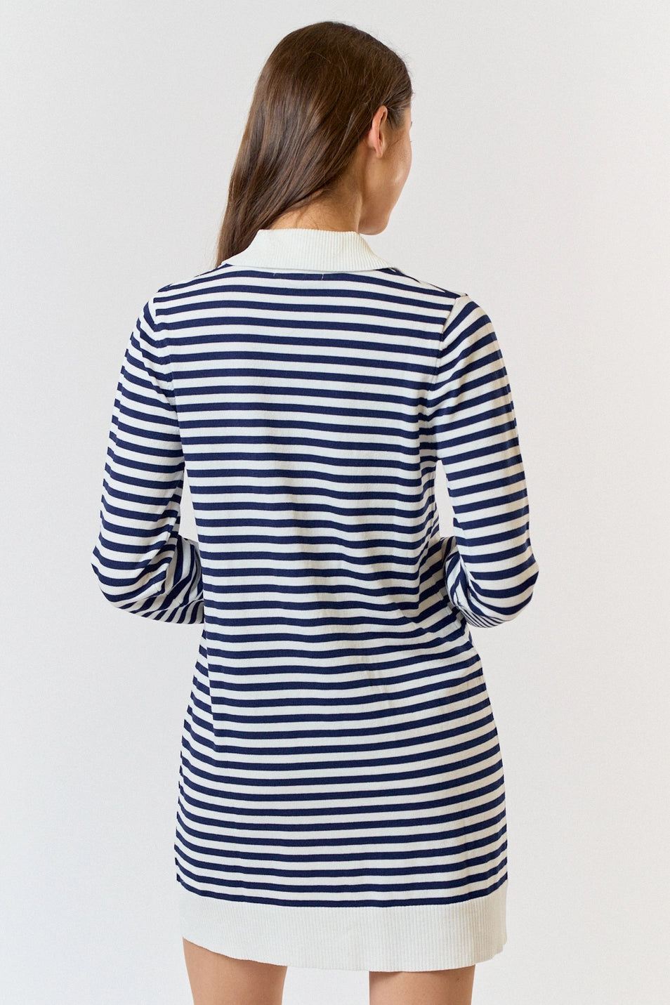 Stripe Collared Sweater Mini Dress