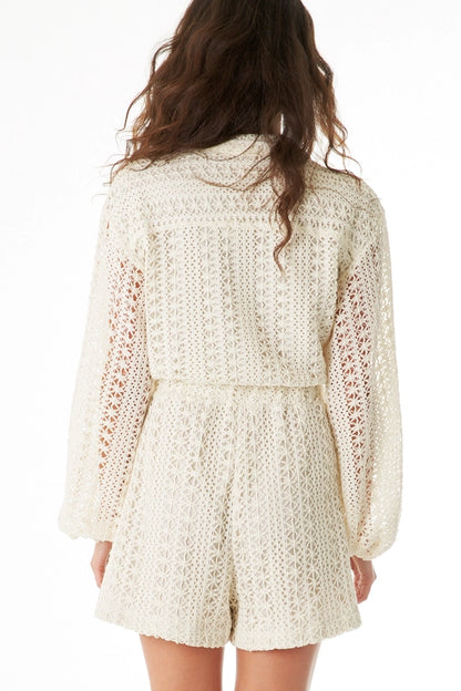 Crochet Long Sleeve Romper