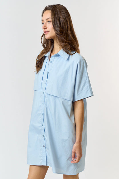 Collared Button Down Shirt Dress