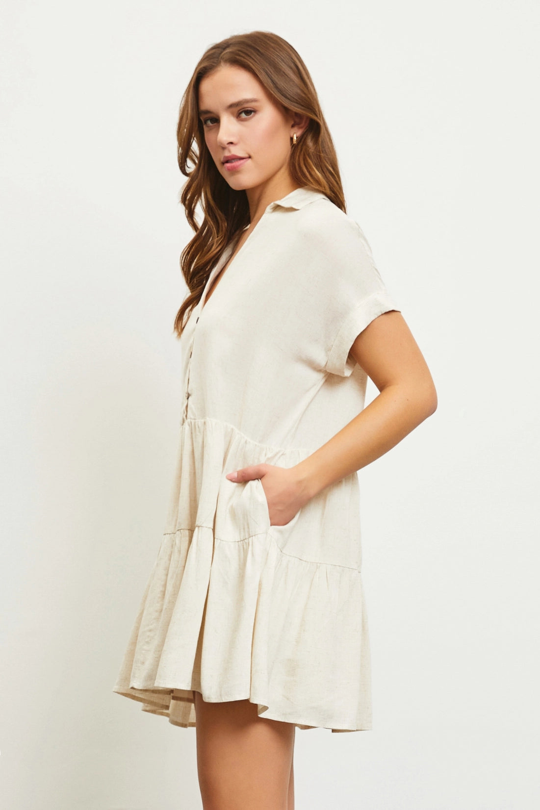 Button Tiered Dress