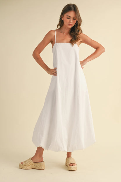 Bubble Hem Sleeveless Relaxed Fit Midi