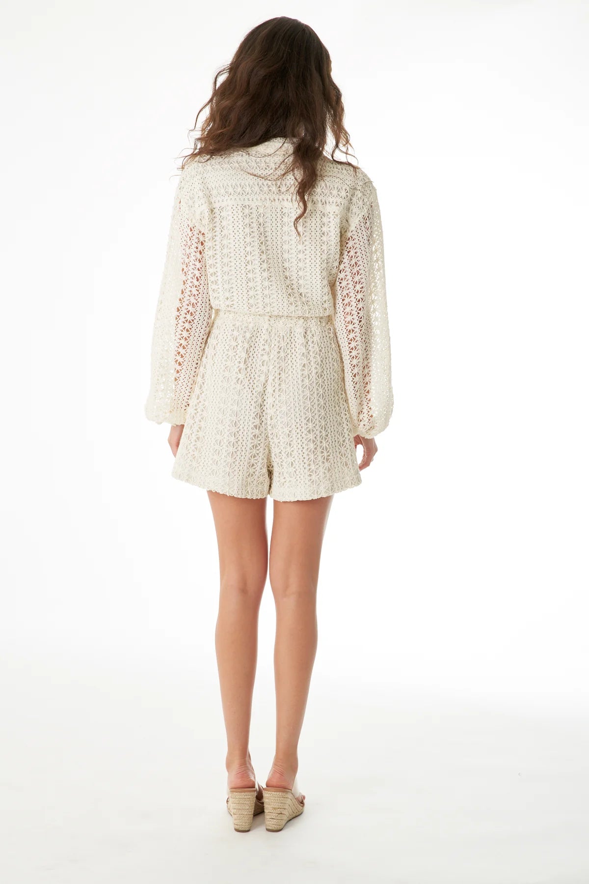Crochet Long Sleeve Romper