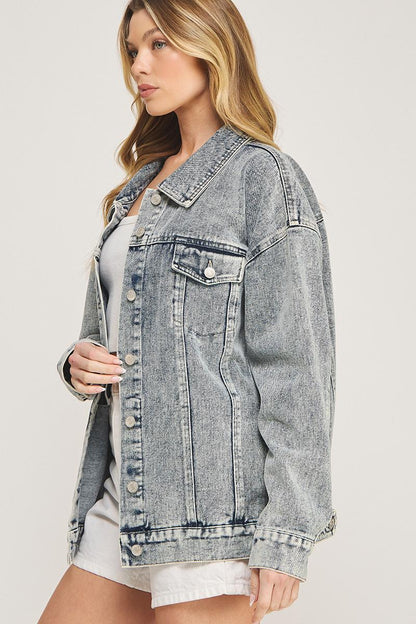 Oversized Washed Denim Jacket