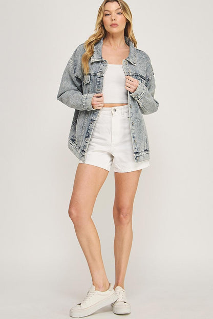 Oversized Washed Denim Jacket