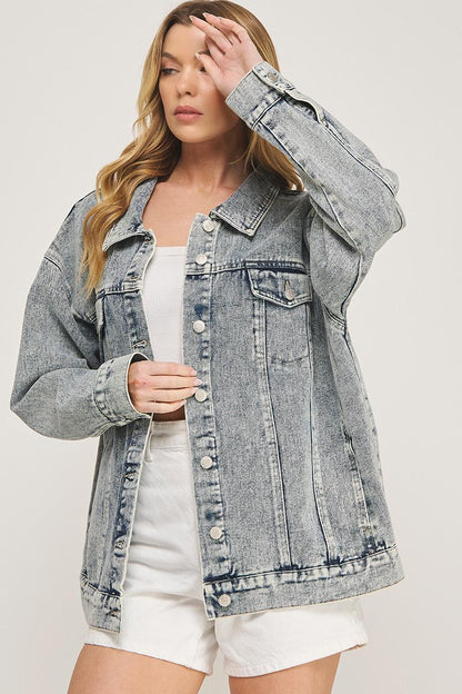 Oversized Washed Denim Jacket