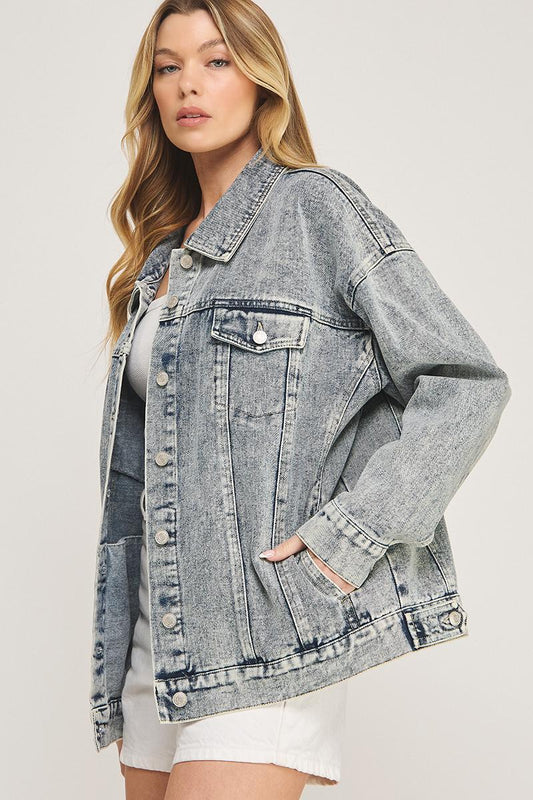 Oversized Washed Denim Jacket