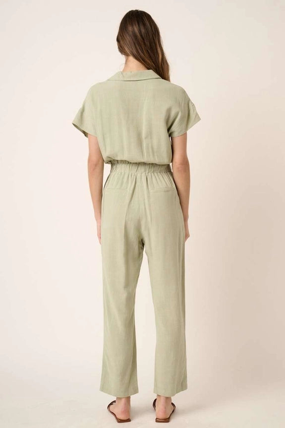 LINEN V Neck Jumpsuit