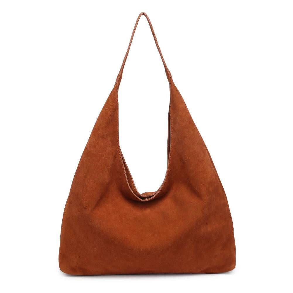 Amber Genuine Suede Leather Hobo