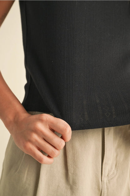 Pointelle Fabric with Mini Ruffle Top