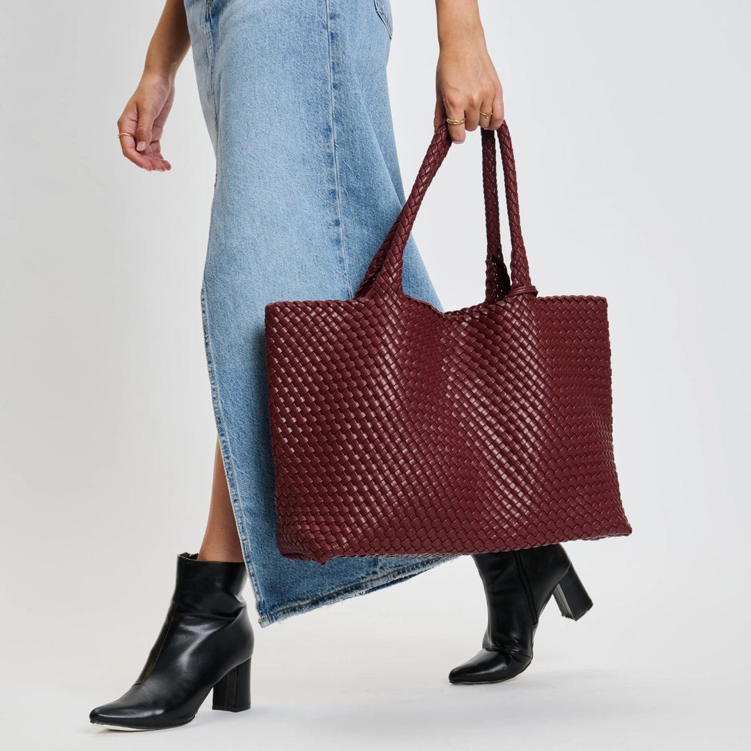 Solana Woven Vegan Leather Tote