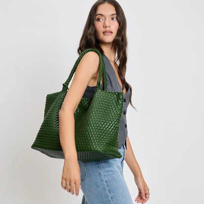 Solana Woven Vegan Leather Tote