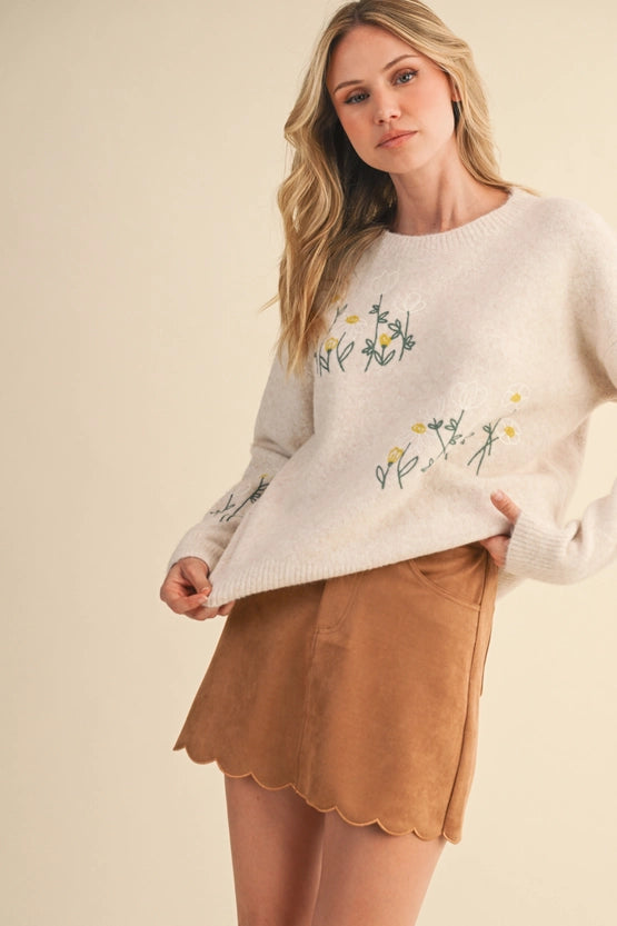 Flower Sweater Top