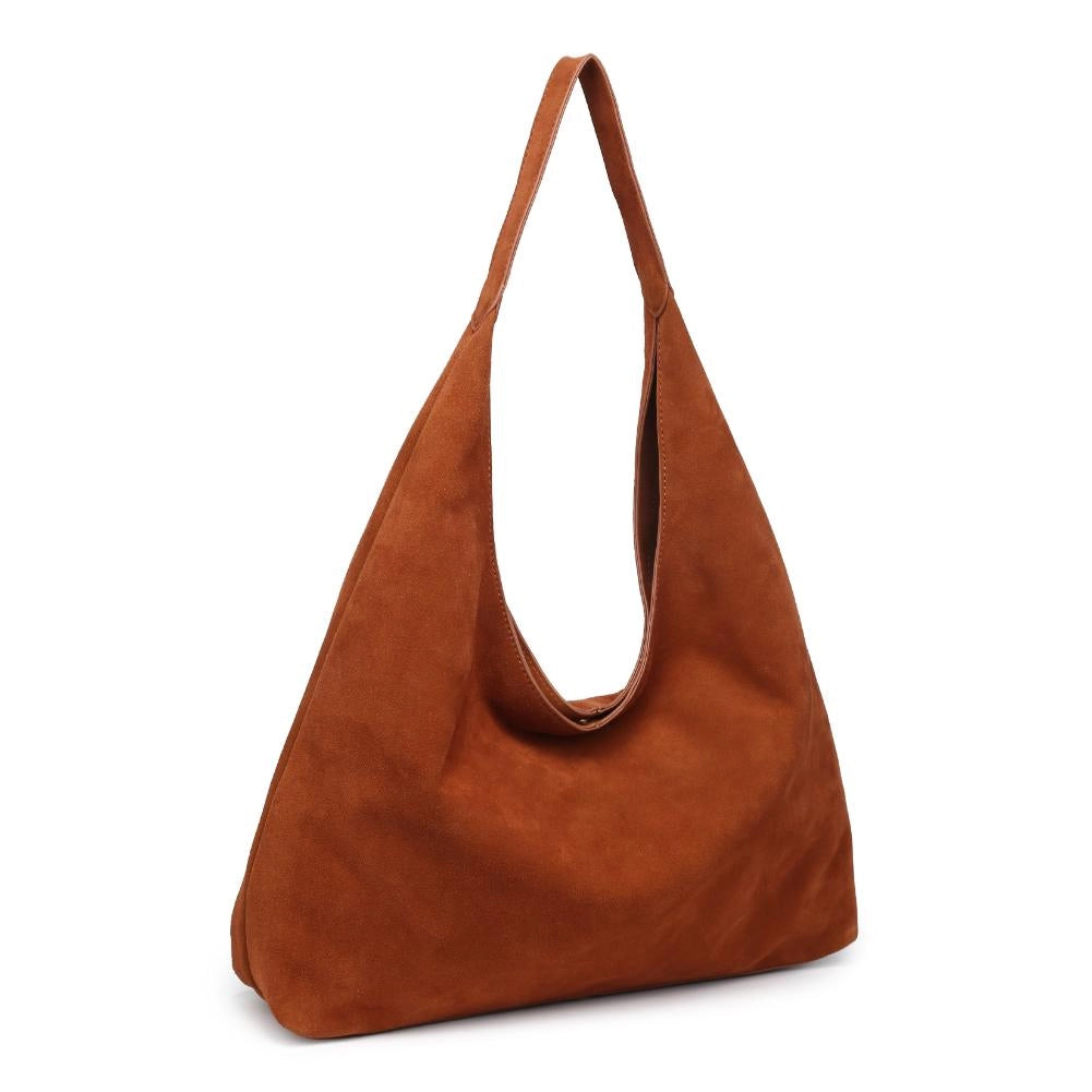 Amber Genuine Suede Leather Hobo