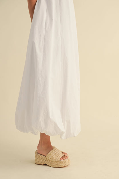 Bubble Hem Sleeveless Relaxed Fit Midi