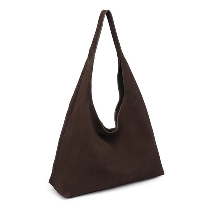 Amber Genuine Suede Leather Hobo