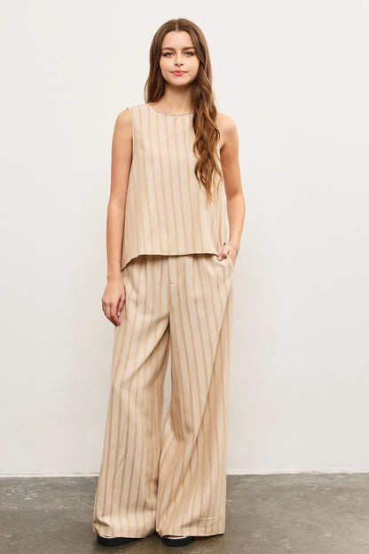 Stripe Wide Leg Pants