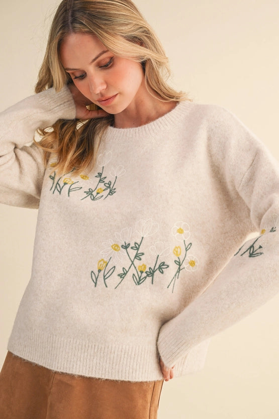 Flower Sweater Top