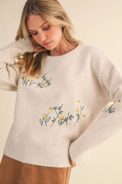 Flower Sweater Top