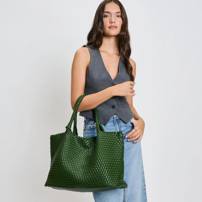 Solana Woven Vegan Leather Tote