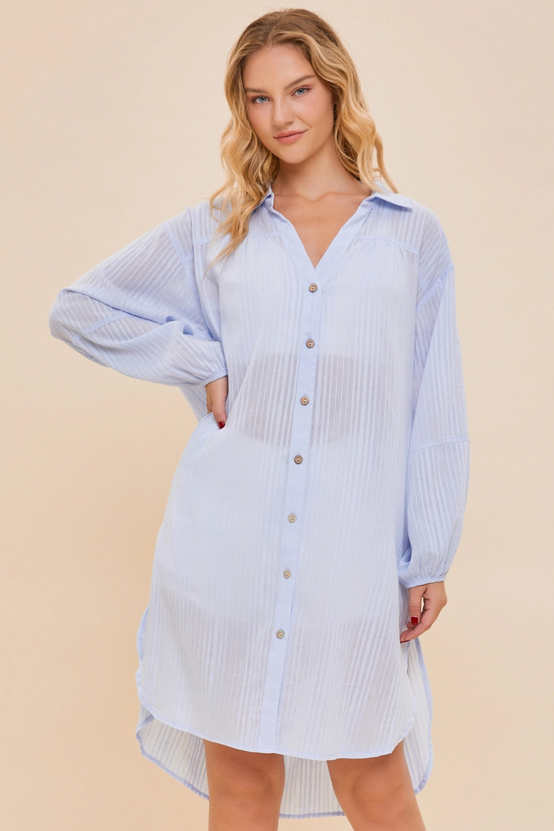 Button Up Tunic Top