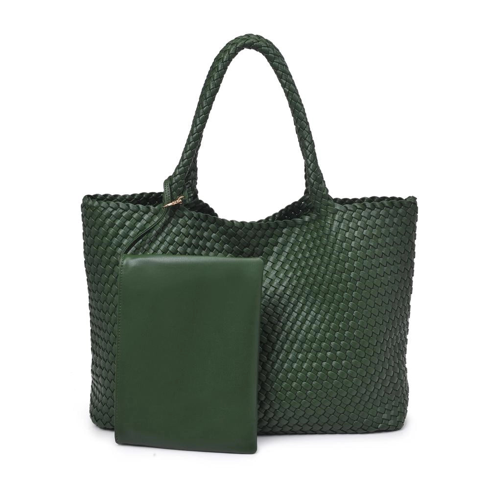 Solana Woven Vegan Leather Tote