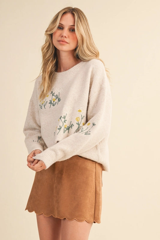 Flower Sweater Top