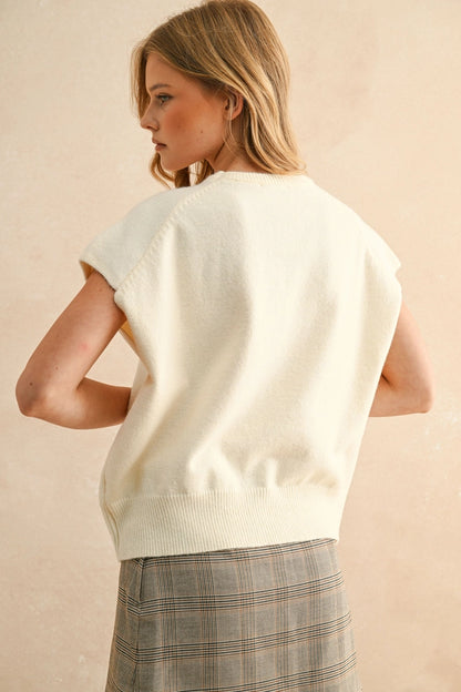 Loose Fit Short Sleeve Sweater Top