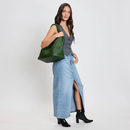 Solana Woven Vegan Leather Tote