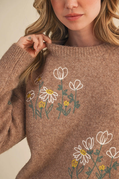 Flower Sweater Top