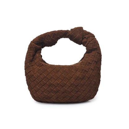 Autumn Woven Genuine Suede Leather Clutch