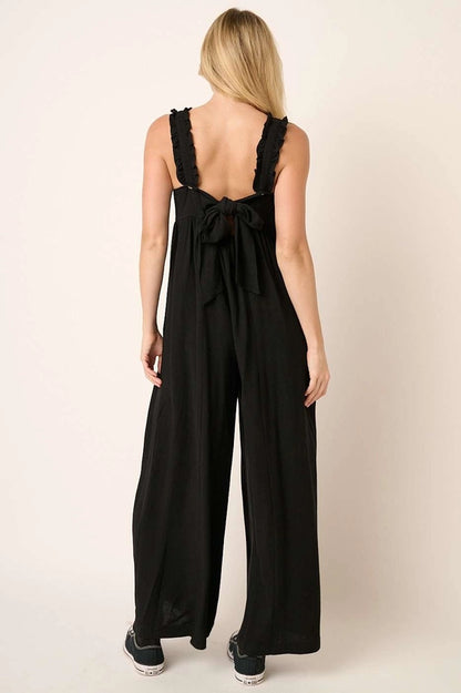 Ruffle Detail Wide Leg Jumpsuit