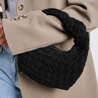 Autumn Woven Genuine Suede Leather Clutch