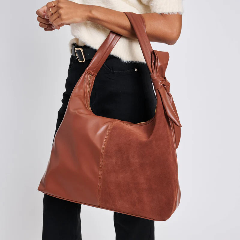 Hazel - Genuine Suede Knot Hobo